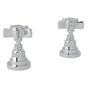 DISCONTINUED-San Giovanni Set of Hot and Cold 1/2 Inch Sidevalves - Polished Chrome with Five Spoke Cross Handle | Model Number: A2311XAPC - Product Knockout