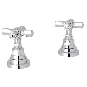 DISCONTINUED-San Giovanni Set of Hot and Cold 1/2 Inch Sidevalves - Polished Chrome with Cross Handle | Model Number: A2311XMAPC - Product Knockout