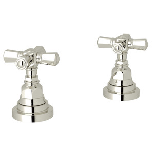 DISCONTINUED-San Giovanni Set of Hot and Cold 1/2 Inch Sidevalves - Polished Nickel with Cross Handle | Model Number: A2311XMPN - Product Knockout