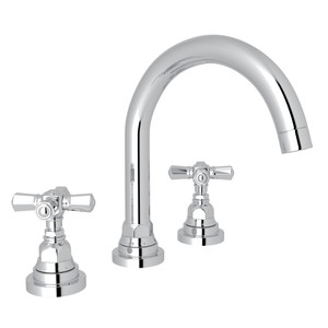 San Giovanni C-Spout Widespread Bathroom Faucet - Polished Chrome with Cross Handle | Model Number: A2328XMAPC-2 - Product Knockout