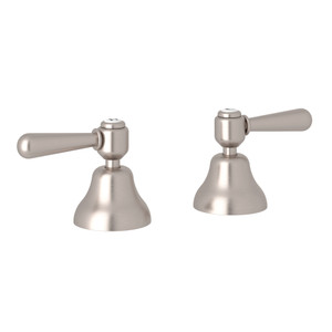 DISCONTINUED-Verona Deck Mount Set of Hot and Cold 1/2 Inch Sidevalves - Satin Nickel with Metal Lever Handle | Model Number: A2711LMSTN - Product Knockout