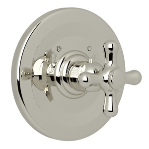 Verona Thermostatic Trim Plate without Volume Control - Polished Nickel with Cross Handle | Model Number: A2914XMPN - Product Knockout