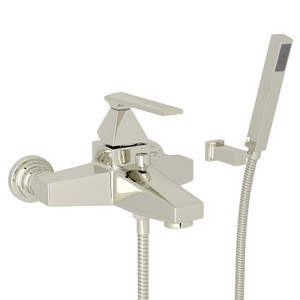 DISCONTINUED-Vincent Wall Mount Exposed Tub Set with Handshower - Polished Nickel with Metal Lever Handle | Model Number: A3001LVPN - Product Knockout