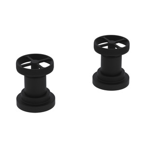 DISCONTINUED-Campo Set of Hot and Cold 1/2 Inch Sidevalves - Matte Black with Industrial Metal Wheel Handle | Model Number: A3311IWMB - Product Knockout