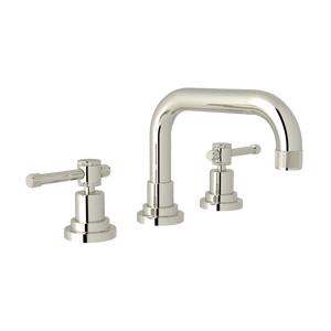 Campo U-Spout Widespread Bathroom Faucet - Polished Nickel with Industrial Metal Lever Handle | Model Number: A3318ILPN-2 - Product Knockout