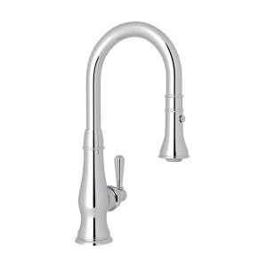 Patrizia Pulldown Bar and Food Prep Faucet - Polished Chrome with Metal Lever Handle | Model Number: A3420SLMAPC-2 - Product Knockout
