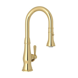 Patrizia Pulldown Bar and Food Prep Faucet - Unlacquered Brass with Metal Lever Handle | Model Number: A3420SLMULB-2 - Product Knockout