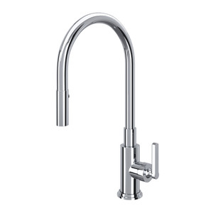 Lombardia Pulldown Kitchen Faucet - Polished Chrome with Metal Lever Handle | Model Number: A3430LMAPC-2 - Product Knockout