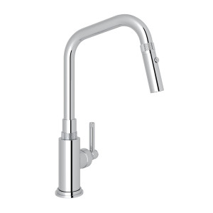 Campo Side Lever Pulldown Faucet - Polished Chrome with Industrial Metal Lever Handle | Model Number: A3431ILAPC-2 - Product Knockout