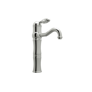 Acqui 13 1/8 Inch Above Counter Single Hole Single Lever Bathroom Faucet - Polished Nickel with Crystal Metal Lever Handle | Model Number: A3672LCPN-2 - Product Knockout
