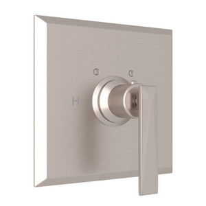 Vincent Thermostatic Trim Plate without Volume Control - Satin Nickel with Metal Lever Handle | Model Number: A4014LVSTN - Product Knockout