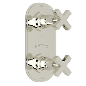 Lombardia 1/2 Inch Thermostatic and Diverter Control Trim - Polished Nickel with Cross Handle | Model Number: A4264XMPN - Product Knockout