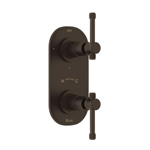 Campo 1/2 Inch Thermostatic and Diverter Control Trim - Tuscan Brass with Industrial Metal Lever Handle | Model Number: A4464ILTCB - Product Knockout
