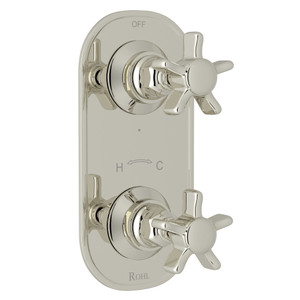 San Giovanni Trim for 1/2 Inch Thermostatic and Diverter Control Rough Valve - Polished Nickel with Five Spoke Cross Handle | Model Number: A4564XPN - Product Knockout