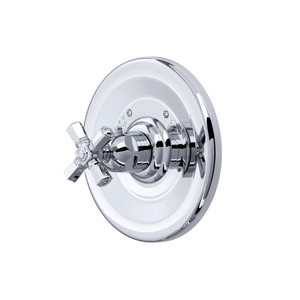  Plaque de garniture thermostatique sans contrôle de débit Palladian - Chrome poli avec poignée en croix  | Numéro de modèle: A4814XMAPC - Produit épuisé