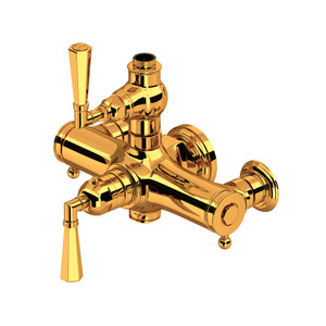 Palladian Exposed Thermostatic Valve - Italian Brass with Metal Lever Handle | Model Number: A4817LMIB - Product Knockout