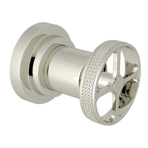 Campo Trim for Volume Control and 4-Port Dedicated Diverter - Polished Nickel with Industrial Metal Wheel Handle | Model Number: A4912IWPNTO - Product Knockout