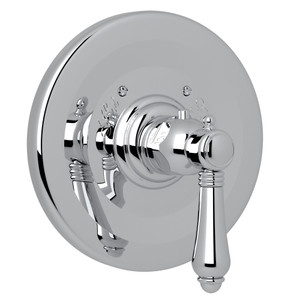 Thermostatic Trim Plate without Volume Control - Polished Chrome with Metal Lever Handle | Model Number: A4914LMAPC - Product Knockout