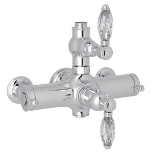 Exposed Thermostatic Valve - Polished Chrome with Crystal Metal Lever Handle | Model Number: A4917LCAPC - Product Knockout