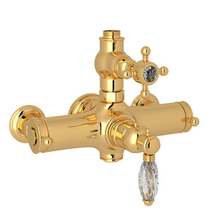 DISCONTINUED-Exposed Thermostatic Valve - Italian Brass with Crystal Cross Handle | Model Number: A4917XCIB - Product Knockout