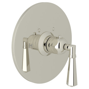 San Giovanni Thermostatic Trim Plate without Volume Control - Polished Nickel with Metal Lever Handle | Model Number: A4923LMPN - Product Knockout