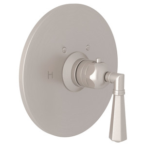 San Giovanni Thermostatic Trim Plate without Volume Control - Satin Nickel with Metal Lever Handle | Model Number: A4923LMSTN - Product Knockout