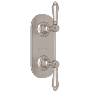 1/2 Inch Thermostatic and Diverter Control Trim - Satin Nickel with Metal Lever Handle | Model Number: A4964LMSTN - Product Knockout