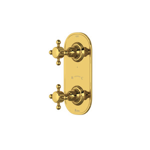 DISCONTINUED 1/2" Thermostatic Trim With Diverter - Unlacquered Brass | Model Number: A4964XMULB
