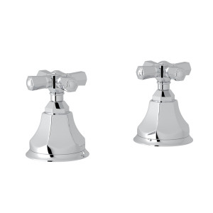 DISCONTINUED-Palladian Set of Hot and Cold 3/4 Inch Sidevalves - Polished Chrome with Cross Handle | Model Number: A7922XMAPC - Product Knockout