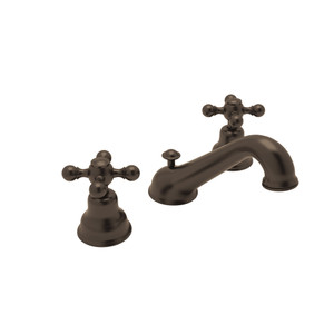 DISCONTINUED-Arcana C-Spout Widespread Bathroom Faucet - Tuscan Brass with Cross Handle | Model Number: AC102X-TCB-2 - Product Knockout