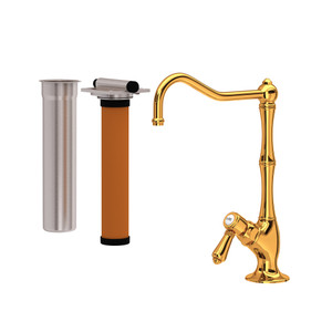 Acqui Column Spout Filter Faucet - Italian Brass with Metal Lever Handle | Model Number: AKIT1435LMIB-2 - Product Knockout