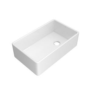 Allia 32 Inch Fireclay Single Bowl Apron Front Kitchen Sink - White | Model Number: AL3220AF100 - Product Knockout