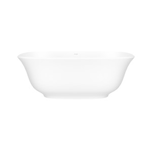 Amiata 64-3/4 Inch X 31-1/2 Inch Freestanding Soaking Bathtub in Volcanic Limestone&trade; with No Overflow Hole - Matte White | Model Number: AMTM-N-SM-NO - Product Knockout