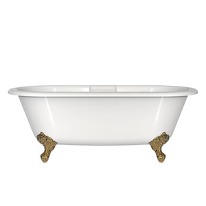 Cheshire 69" x 31" Freestanding Soaking Bathtub - Standard White (Gloss) | Model Number: CHE-N-SW-OF+FT-CHE-PB