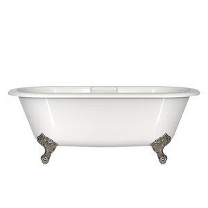 Cheshire 69" x 31" Freestanding Soaking Bathtub - Standard White (Gloss) | Model Number: CHE-N-SW-OF+FT-CHE-PN
