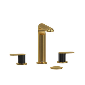 Ciclo Widespread Bathroom Faucet  - Brushed Gold and Black with Knurled Lever Handles | Model Number: CI08KNBGBK - Product Knockout