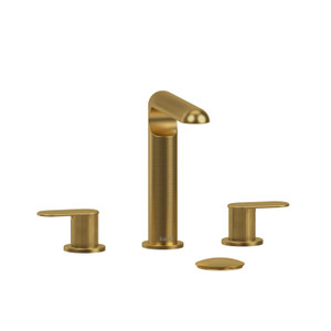 Ciclo Widespread Bathroom Faucet  - Brushed Gold with Lined Lever Handles | Model Number: CI08LNBG - Product Knockout