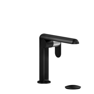 DISCONTINUED-Ciclo Single Handle Bathroom Faucet - Black and Chrome with Lined Lever Handles | Model Number: CIS01LNBKC-10 - Product Knockout