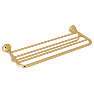 Arcana Wall Mount Hotel Style Towel Shelf - Italian Brass | Model Number: CIS10IB - Product Knockout