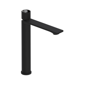 Eclissi Single Handle Tall Bathroom Faucet - Matte Black with Polished Chrome Accent with Circular Handle | Model Number: EC02D1IWMBC - Product Knockout