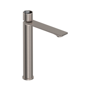 Eclissi Single Handle Tall Bathroom Faucet - Satin Nickel with Polished Chrome Accent with Circular Handle | Model Number: EC02D1IWSNC - Product Knockout