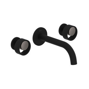 Eclissi™ Wall Mount Lavatory Faucet Trim With C-Spout - Matte Black/Satin Nickel | Model Number: EC08W3IWMBN