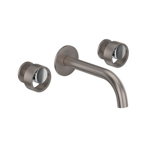 Eclissi™ Wall Mount Lavatory Faucet Trim With C-Spout - Satin Nickel/Polished Chrome | Model Number: EC08W3IWSNC