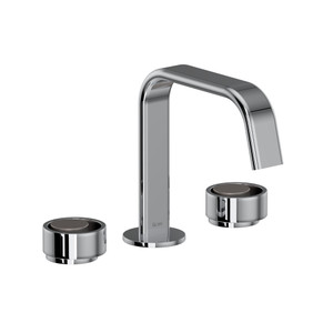Eclissi Widespread Bathroom Faucet - U-Spout - Polished Chrome with Satin Nickel Accent with Circular Handle | Model Number: EC09D3IWPCN - Product Knockout