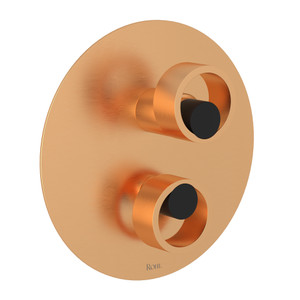 Eclissi Pressure Balance Trim with Diverter - Satin Gold with Matte Black Accent with Circular Handle | Model Number: EC11W1IWSGB - Product Knockout