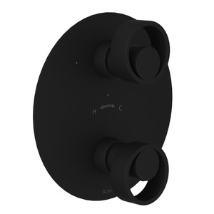 Eclissi™ 1/2" Thermostatic Trim With Diverter - Matte Black | Model Number: EC12W2IWMB
