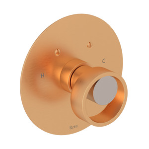 Eclissi 3/4 Inch Thermostatic Trim without Volume Control - Satin Gold with Satin Nickel Accent with Circular Handle | Model Number: EC13W1IWSGN - Product Knockout