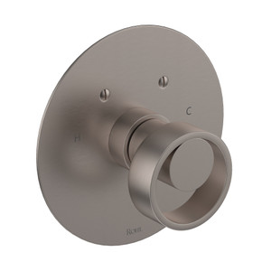 Eclissi 3/4 Inch Thermostatic Trim without Volume Control - Satin Nickel with Circular Handle | Model Number: EC13W1IWSTN - Product Knockout