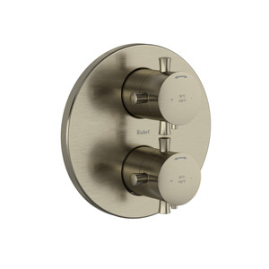 Edge 3/4 Inch Thermostatic and Pressure Balance Multi-Function System  - Brushed Nickel with Cross Handles | Model Number: EDTM83+BN - Product Knockout