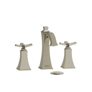 Eiffel Widespread Lavatory Faucet  - Polished Nickel with Cross Handles | Model Number: EF08+PN - Product Knockout